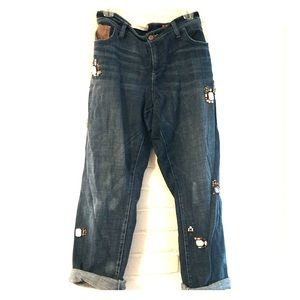 ANTHROPOLOGIE Jeweled Boyfriend Jeans Size 32